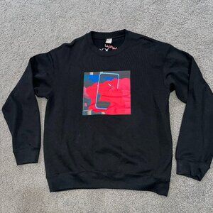 UNIQLO KAWS x Andy Warhol Men's Med Black Cotton Crew Neck Sweatshirt - EUC